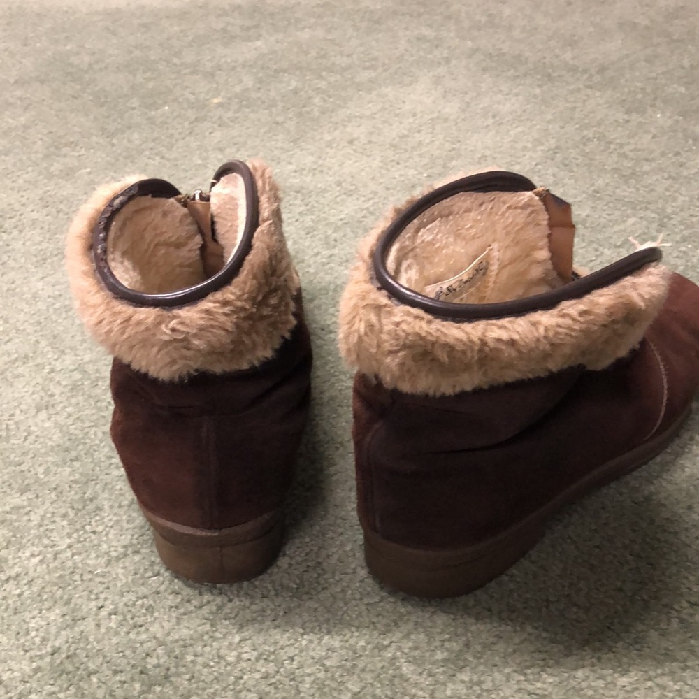 Vintage Snowland boots brown fur trim women’s 10 - Picture 3 of 7